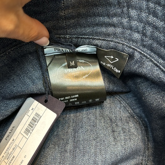 Prada Black Bucket Hat black nylon with denim medium - Picture 5 of 8